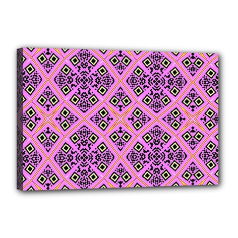 Seamless Wallpaper Geometric Pink Canvas 18  X 12  (stretched) by Pakrebo