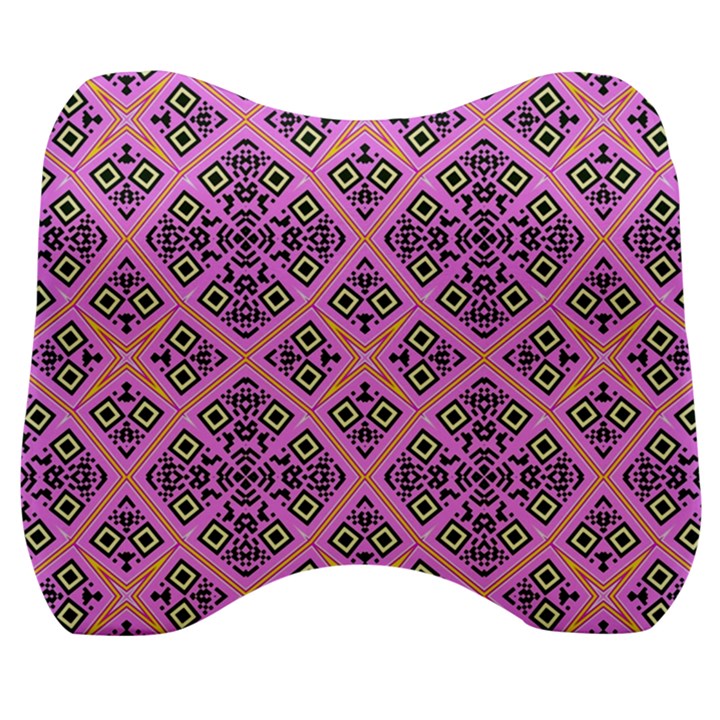 Seamless Wallpaper Geometric Pink Velour Head Support Cushion