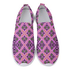 Seamless Wallpaper Geometric Pink Women s Slip On Sneakers by Pakrebo