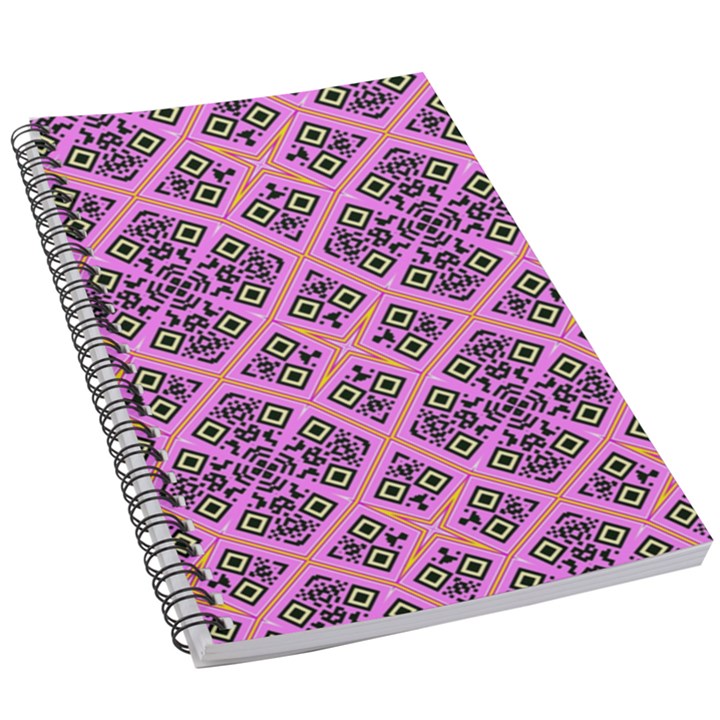 Seamless Wallpaper Geometric Pink 5.5  x 8.5  Notebook