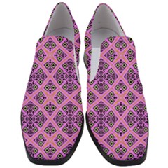 Seamless Wallpaper Geometric Pink Women Slip On Heel Loafers by Pakrebo