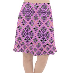 Seamless Wallpaper Geometric Pink Fishtail Chiffon Skirt