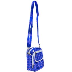 Seamless Fractal Blue Wallpaper Shoulder Strap Belt Bag