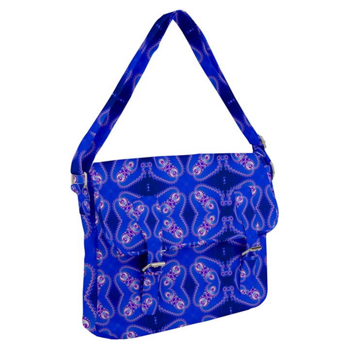 Seamless Fractal Blue Wallpaper Buckle Messenger Bag