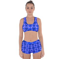 Seamless Fractal Blue Wallpaper Racerback Boyleg Bikini Set by Pakrebo