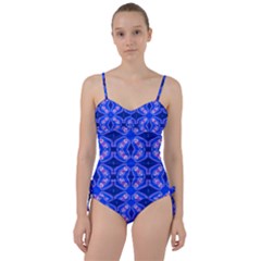 Seamless Fractal Blue Wallpaper Sweetheart Tankini Set by Pakrebo