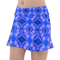 Seamless Fractal Blue Wallpaper Tennis Skirt by Pakrebo