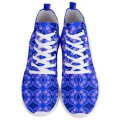 Seamless Fractal Blue Wallpaper Men s Lightweight High Top Sneakers by Pakrebo