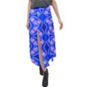 Seamless Fractal Blue Wallpaper Velour Split Maxi Skirt View1