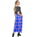 Seamless Fractal Blue Wallpaper Velour Split Maxi Skirt View2