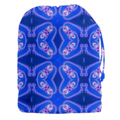 Seamless Fractal Blue Wallpaper Drawstring Pouch (xxxl)