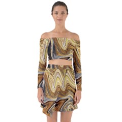 Abstract Acrylic Art Artwork Off Shoulder Top With Skirt Set by Pakrebo