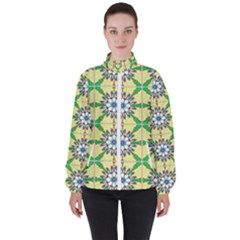 Seamless Wallpaper Digital Art Pattern Women s High Neck Windbreaker by Pakrebo