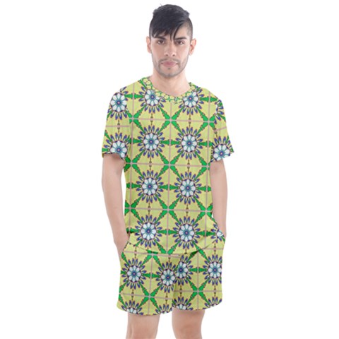 Seamless Wallpaper Digital Art Pattern Men s Mesh Tee And Shorts Set by Pakrebo