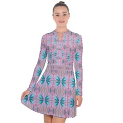 Seamless Wallpaper Pattern Long Sleeve Panel Dress by Pakrebo