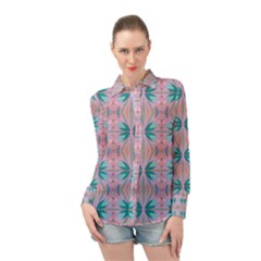 Seamless Wallpaper Pattern Long Sleeve Chiffon Shirt