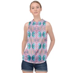 Seamless Wallpaper Pattern High Neck Satin Top