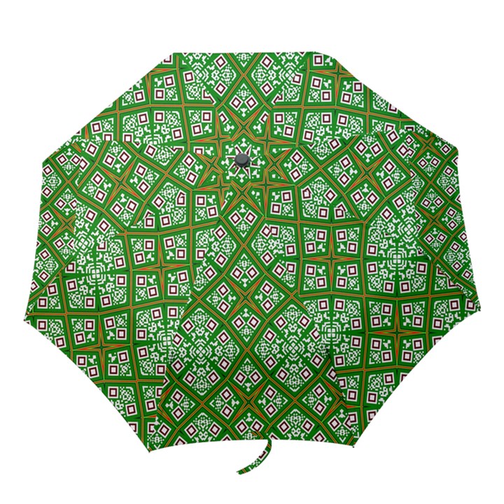 Symmetry Digital Art Pattern Green Folding Umbrellas