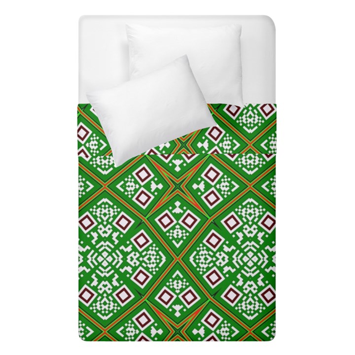 Symmetry Digital Art Pattern Green Duvet Cover Double Side (Single Size)