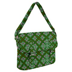 Symmetry Digital Art Pattern Green Buckle Messenger Bag