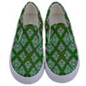 Symmetry Digital Art Pattern Green Kids  Canvas Slip Ons View1