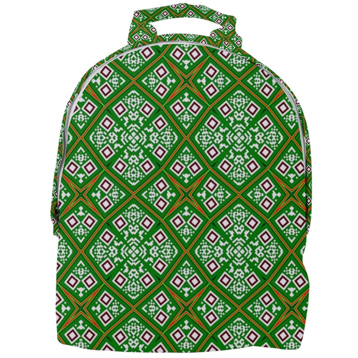 Symmetry Digital Art Pattern Green Mini Full Print Backpack