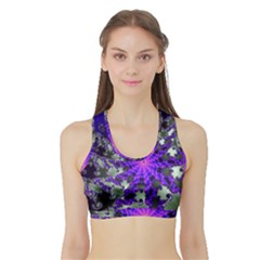 Fractal Rendering Digital Art Sports Bra With Border by Pakrebo