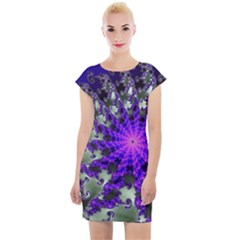 Fractal Rendering Digital Art Cap Sleeve Bodycon Dress by Pakrebo