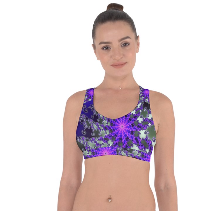 Fractal Rendering Digital Art Cross String Back Sports Bra