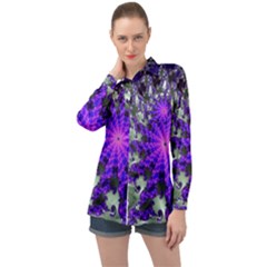 Fractal Rendering Digital Art Long Sleeve Satin Shirt