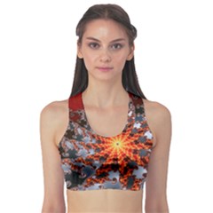 Fractal Rendering Spiral Twist Art Sports Bra by Pakrebo