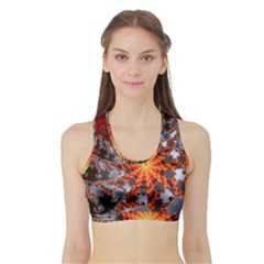 Fractal Rendering Spiral Twist Art Sports Bra With Border by Pakrebo