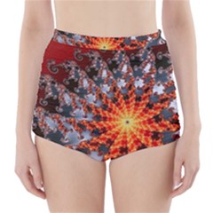 Fractal Rendering Spiral Twist Art High-waisted Bikini Bottoms by Pakrebo