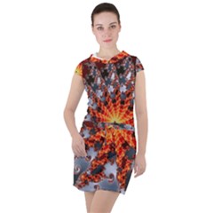 Fractal Rendering Spiral Twist Art Drawstring Hooded Dress by Pakrebo