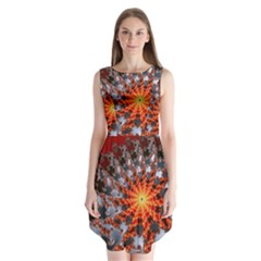 Fractal Rendering Spiral Twist Art Sleeveless Chiffon Dress   by Pakrebo