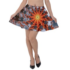 Fractal Rendering Spiral Twist Art Velvet Skater Skirt by Pakrebo