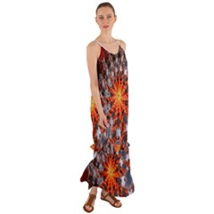 Fractal Rendering Spiral Twist Art Cami Maxi Ruffle Chiffon Dress