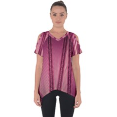 Background Pink Pattern Cut Out Side Drop Tee by Pakrebo