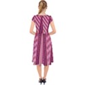 Background Pink Pattern Cap Sleeve Front Wrap Midi Dress View2