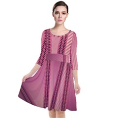 Background Pink Pattern Quarter Sleeve Waist Band Dress by Pakrebo