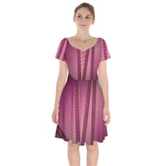 Background Pink Pattern Short Sleeve Bardot Dress by Pakrebo