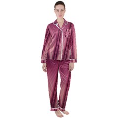 Background Pink Pattern Satin Long Sleeve Pyjamas Set