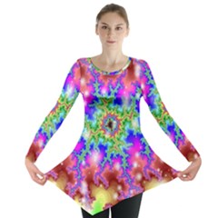 Fractals Abstraction Space Long Sleeve Tunic  by Pakrebo