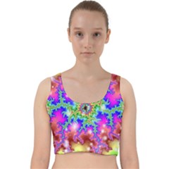 Fractals Abstraction Space Velvet Racer Back Crop Top by Pakrebo