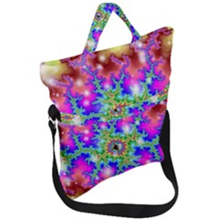 Fractals Abstraction Space Fold Over Handle Tote Bag by Pakrebo