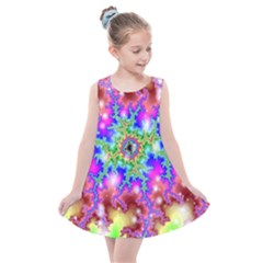 Fractals Abstraction Space Kids  Summer Dress by Pakrebo