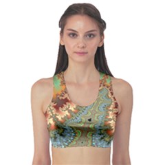 Fractal Rendering Pattern Abstract Sports Bra by Pakrebo