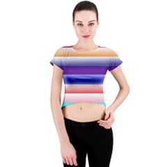 Cotton Candy Stripes Crew Neck Crop Top