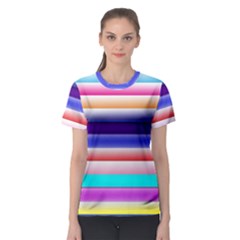 Cotton Candy Stripes Women s Sport Mesh Tee