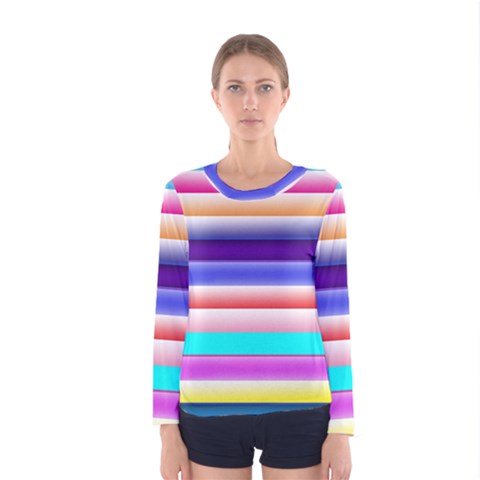 Cotton Candy Stripes Women s Long Sleeve Tee by bloomingvinedesign